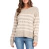 Karen Kane Womens Beige Striped Knit Pullover Crewneck Sweater Top XS BHFO 8807