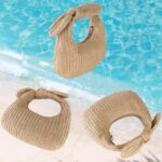 KOOIJNKO Knotted Straw Clutch Purse Bow Summer Beach Bag Dumpling Evening Handbag