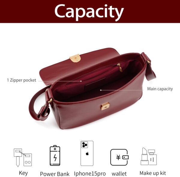 LA FESTIN Large Leather Purses For Women Trendy Crossbody Satchel Bag Adjustable Strap Summer Purse Underarm Handbags