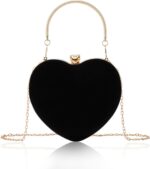 Lanpet Women Heart Shaped Evening Bag Mini Clutch Purse Chain Strap Shoulder Bag Handbag for Wedding Cocktail Party …