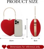 Lanpet Women Heart Shaped Evening Bag Mini Clutch Purse Chain Strap Shoulder Bag Handbag for Wedding Cocktail Party …