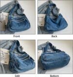 Large Denim Purses for Women Denim Shoulder Bag Crossbody Casual Retro Lightweight Tote Handbags