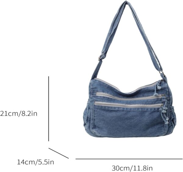 Large Denim Purses for Women Denim Shoulder Bag Crossbody Casual Retro Lightweight Tote Handbags