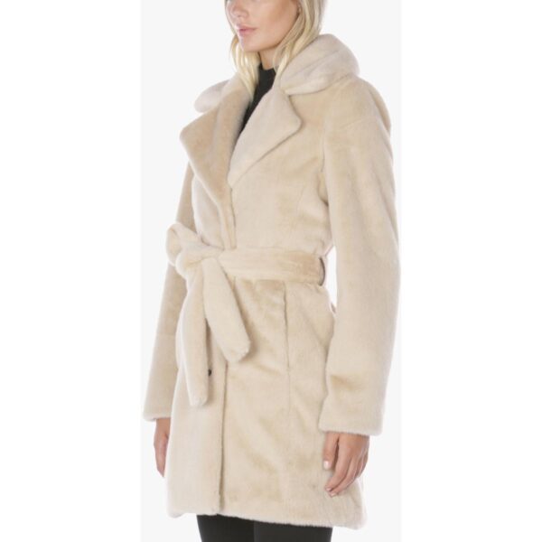 Laundry by Shelli Segal Womens Beige Faux Fur Wrap Coat Outerwear XXL BHFO 8527