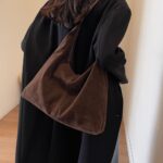 Leather Hobo Bags for Women Brown Purses Suede Purse Slouchy Tote Bag Suede Tote Bag Fall Purses Handbag