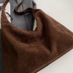 Leather Hobo Bags for Women Brown Purses Suede Purse Slouchy Tote Bag Suede Tote Bag Fall Purses Handbag