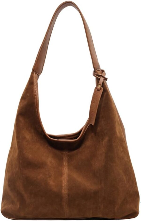 Leather Hobo Bags for Women Brown Purses Suede Purse Slouchy Tote Bag Suede Tote Bag Fall Purses Handbag