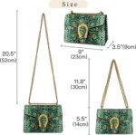 Leather Shoulder Bag Chain Purse for Women - Fashion Crossbody Bags Vintage Snake Print Underarm Bag Square Satchel Handbag