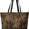 Leopard Laptop Tote Bag for Women 15.6 Inch, Animal Pattern Large Canvas Shoulder Bag, Lightweight Computer Tote Bag Stylish Handbag for Business Office Work Travel Bag