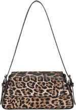 Leopard Print Shoulder Bag Cheetah Print Hobo Handbag Women Leather Vintage Clutch Handbag Purse