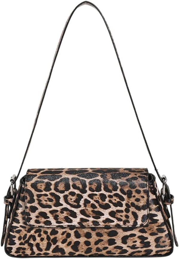 Leopard Print Shoulder Bag Cheetah Print Hobo Handbag Women Leather Vintage Clutch Handbag Purse