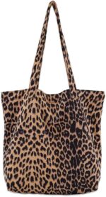 Leopard Shoulder Bag Soft & Lightweight Large Tote Purse Handbag Travel Satchel Gift for Women