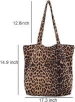 Leopard Shoulder Bag Soft & Lightweight Large Tote Purse Handbag Travel Satchel Gift for Women