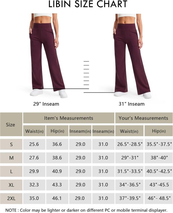 Libin Yoga Pants Women Wide Leg Pants 29"/31" High Waist Comfy Stretch Casual Loose Sweatpants Women with Pockets