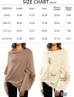 LILLUSORY Womens Batwing Oversized Sweaters Assymetrical Off The Shoulder Boat Neck Wrap Tunic Tops Fall Fashion Cloth Outfit