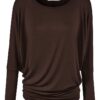 Lock and Love Women' s Flowy and Comfort Draped Long Sleeve Batwing Dolman top S-3XL Plus Size