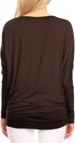 Lock and Love Women' s Flowy and Comfort Draped Long Sleeve Batwing Dolman top S-3XL Plus Size