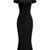 LOMON Women Fishtail Hem Ribbed Maxi Dresses Summer Casual Stylish Y2k Sexy Fitted Lady Elegant Cotton Soft Lounge Dress