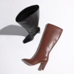 Lovee Cosee Knee High Boots for Women Square Toe Chunky Heeled Boots with Side Zipper Fashion Dress Elastic Tall Boots