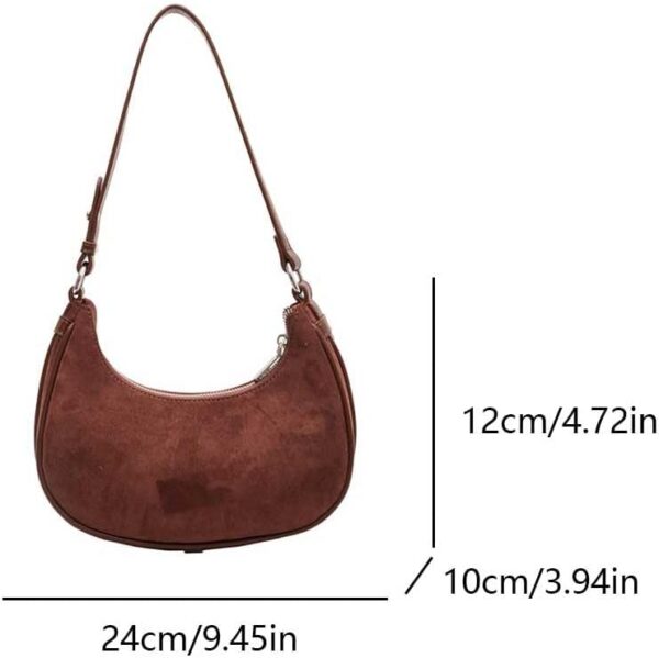 Lushandy Suede Purse for Women Brown Suede Handbag Small Shoulder Bag Fall Purse 2024 Luna Bag Crescent Moon Bag Hobo Handbag