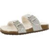 Madden Girl Womens Brandobf Silver Slide Sandals Shoes 7 Medium (B,M) BHFO 3817