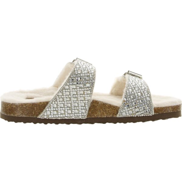 Madden Girl Womens Brandobf Silver Slide Sandals Shoes 7 Medium (B,M) BHFO 3817