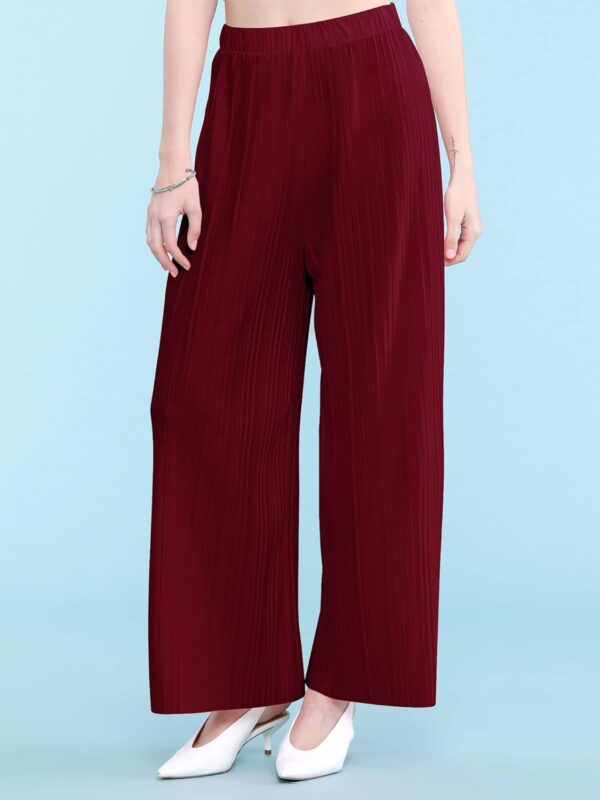 Made By Johnny Women's Pleated Wide Leg Palazzo Pants with Drawstring