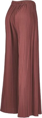 Made By Johnny Women's Pleated Wide Leg Palazzo Pants with Drawstring