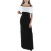 Marina Womens Black-Ivory Colorblock Evening Dress Gown 12 BHFO 3955