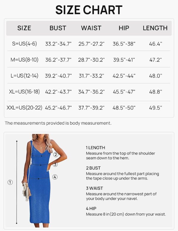 MEROKEETY Womens 2024 Summer V Neck Knit Midi Dress Bodycon Sleeveless Ribbed Sweater Dresses