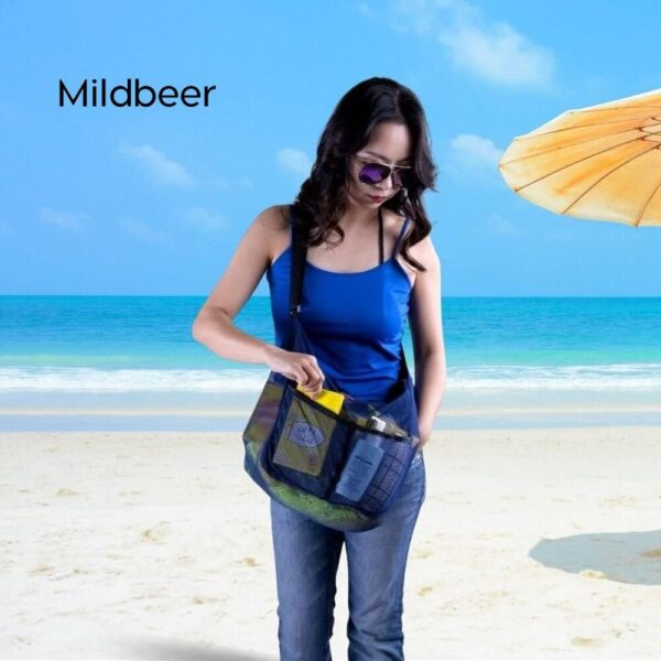 Mildbeer Gym Tote Bag, Mesh Bag Crossbody Satchel 12x6x12 for Gym Beach Ball Games Training Camping Hiking Clothes Storage