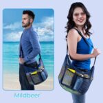 Mildbeer Gym Tote Bag, Mesh Bag Crossbody Satchel 12x6x12 for Gym Beach Ball Games Training Camping Hiking Clothes Storage