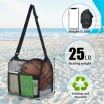 Mildbeer Gym Tote Bag, Mesh Bag Crossbody Satchel 12x6x12 for Gym Beach Ball Games Training Camping Hiking Clothes Storage