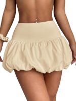 Milumia Women Y2K Bubble Mini Skirt High Waist Ruffle Hem Summer A Line Short Skirts