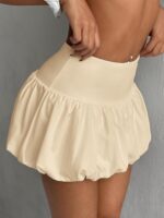 Milumia Women Y2K Bubble Mini Skirt High Waist Ruffle Hem Summer A Line Short Skirts