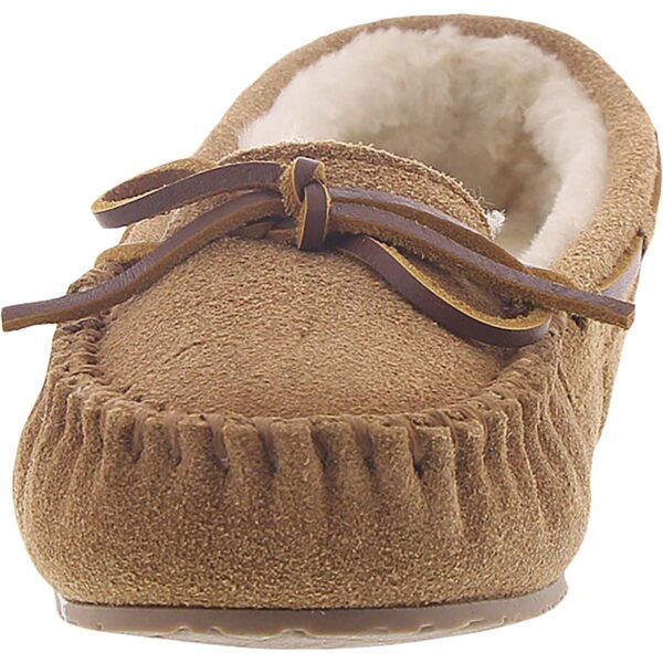 Minnetonka Womens Lodge Trapper Tan Moccasins Shoes 5 Wide (C,D,W) BHFO 6046