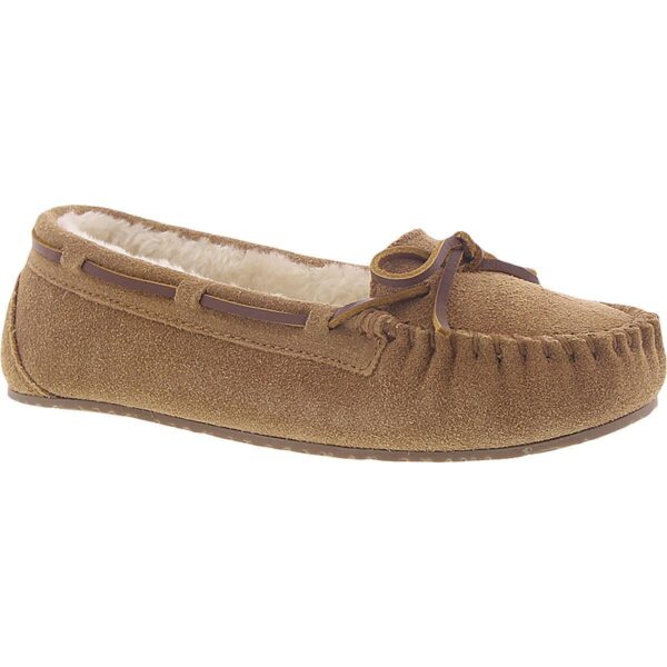 Minnetonka Womens Lodge Trapper Tan Moccasins Shoes 5 Wide (C,D,W) BHFO 6046