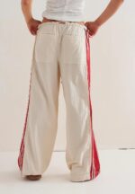 MISSACTIVER Women Side Striped Wide Leg Pants Color Block High Rise Drawstring Sweatpants Baggy Track Pants with Pockets