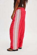 MISSACTIVER Women Side Striped Wide Leg Pants Color Block High Rise Drawstring Sweatpants Baggy Track Pants with Pockets