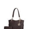 MKF Collection Allison Women's Tote Bag and Wallet Set, Vegan Leather Handbag Purse For Travel and Work By Mia K. -, Chocolate