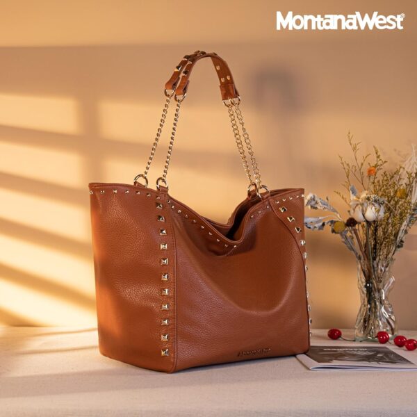 Montana West Oversize Tote Bag for Women Shoulder Purses with Chain Handbags