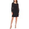 MSK Womens Black Clip Dot Smocked Cocktail Sheath Dress Petites PS BHFO 3344