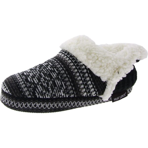 Muk Luks Womens Magdalena B/W Scuff Slippers Shoes 7-8 Medium (B,M) BHFO 1561