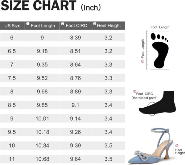 mysoft Women's Rhinestone Bow Pumps Wedding Dress Shoes Pointed Toe Ankle Strap Kitten Heels