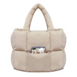 NAARIIAN women large puffer purse puffy tote bags dupes light weight handmade nylon bag woven shoulder handbag