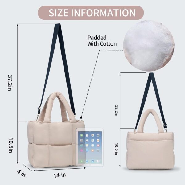 NAARIIAN women large puffer purse puffy tote bags dupes light weight handmade nylon bag woven shoulder handbag