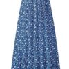 NASHALYLY Women's Chiffon Elastic High Waist Pleated A-Line Flared Maxi Skirts