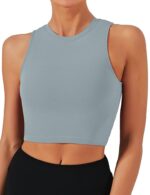 Natural Feelings Nudi Sports Bras for Women Removable Padded Yoga Tank Tops Sleeveless Fitness Workout Crop Tops