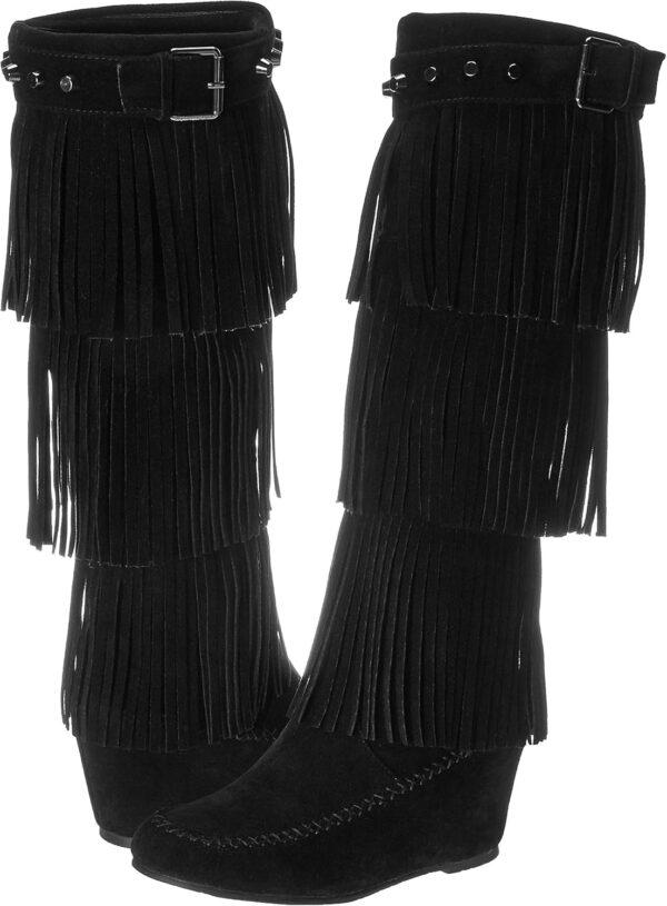 Nature Breeze Bridget-02Hi Moccasin Fringe Fashion Boots