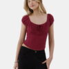 No Boundaries Pucker Peasant Top, Women’s